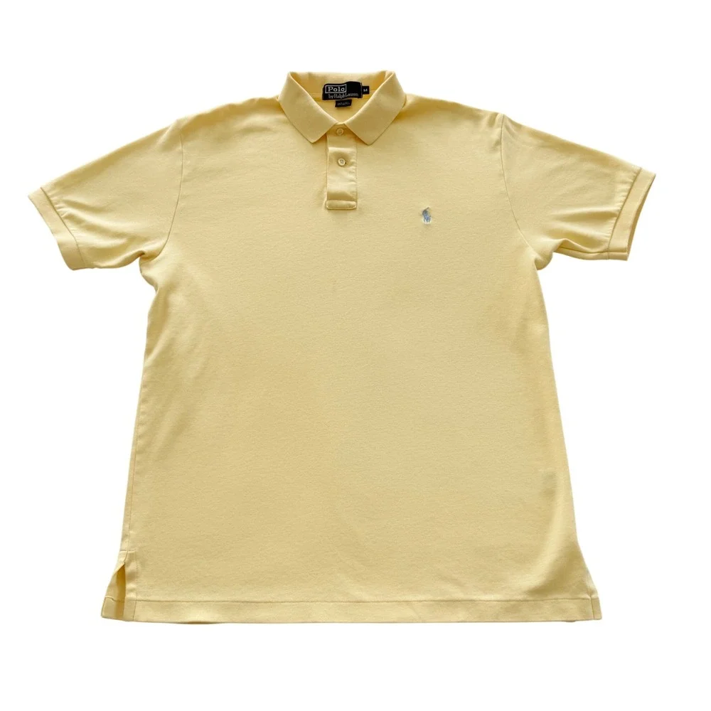Polo Ralph Lauren Polo Shirt Mens Medium Yellow Excellent Classic Fit Cotton